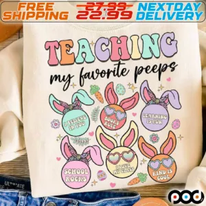 Rabbit Teaching My Favorite Peeps I Believe In You Books Rule Learning Is Fun Easter Day Shirt
