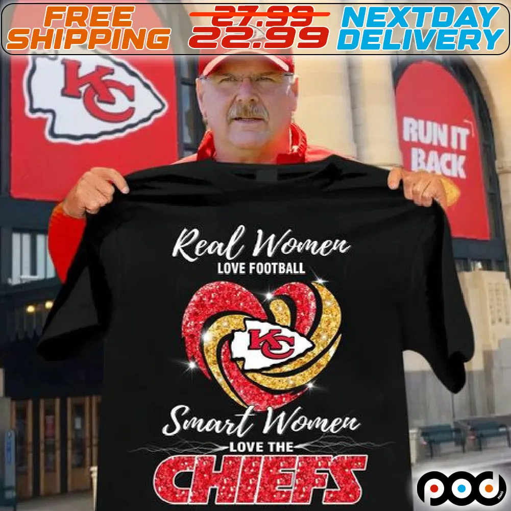 Real Women Love Football Smart Women Love The Kansas City Chiefs Heart 2023 Shirt