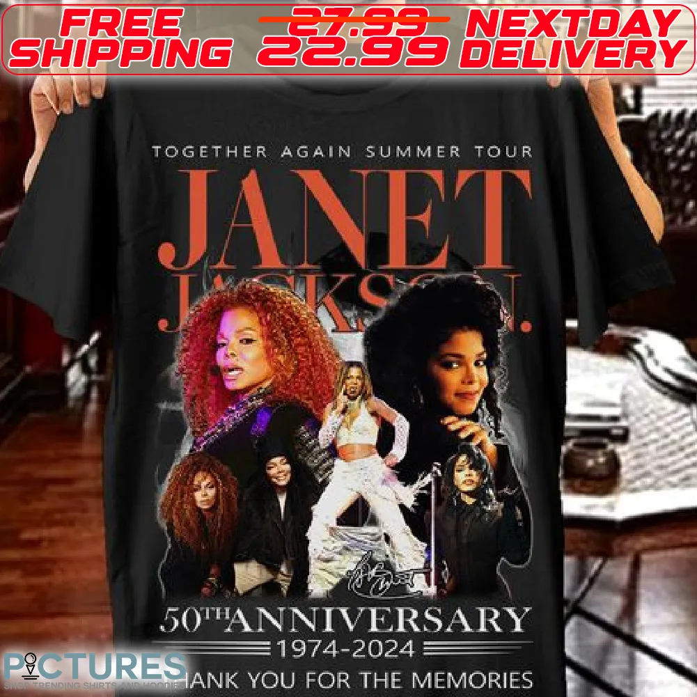 Janet Jackson Together Again Summer Tour 50th Anniversary 1974-2024 Thank You For The Memories Shirt