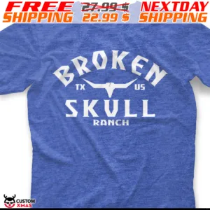 Cow Skull Broken TX Us Skull Ranch Shirt