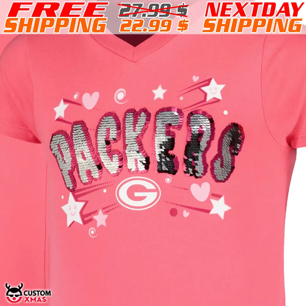 Green Bay Packers New Era Youth Flip Sequins Shirt