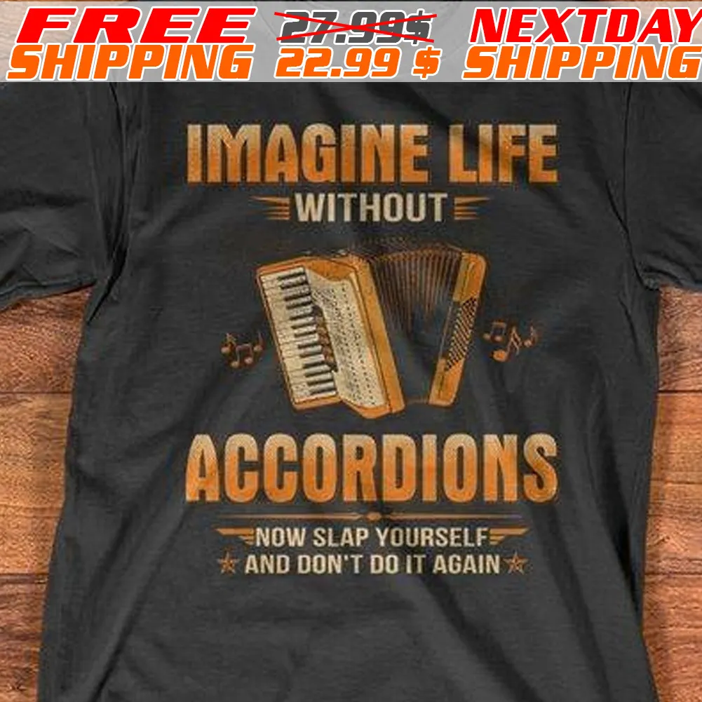Imagine Life Without Accordions Now Slap Yourself And Do Not Do It Again Shirt