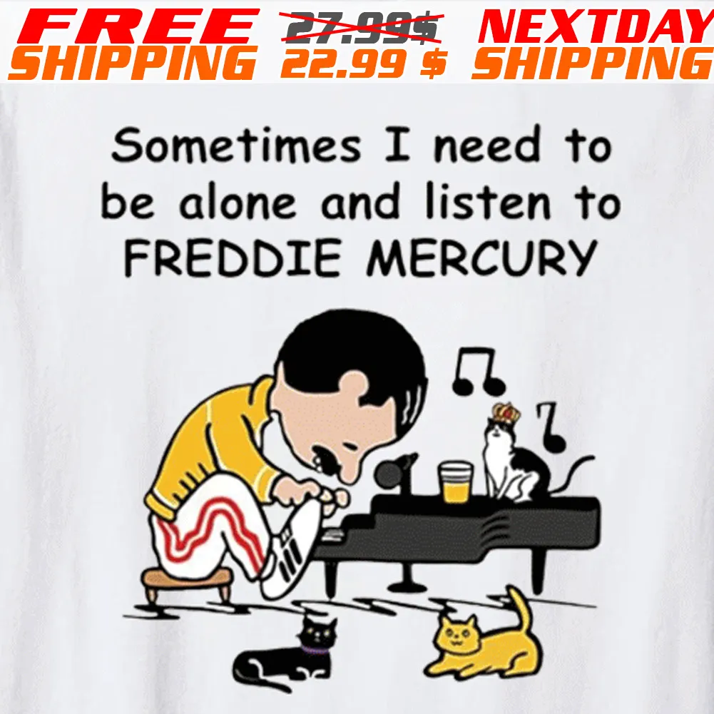 Charlie Brown Sometimes I Need To Be Alone And Listen To Freddie Mercury Shirt
