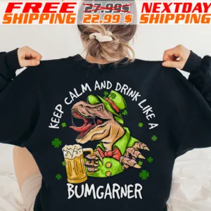 Dinosaur Keep Clam And Drink Like A Bumgarner Patrick Shirt