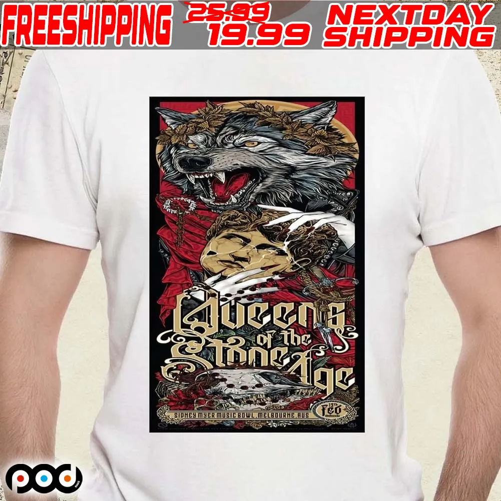 Queens Of The Stone Age Feb 19 2024 At Sidney Myer Music Bowl In Melbourne Shirt