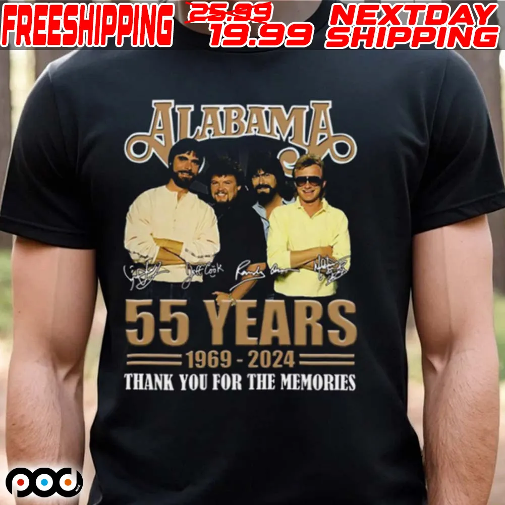 Alabama 55 Years 1969 – 2024 Thank You For The Memories Shirt