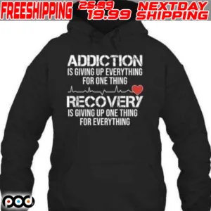 Addiction Vs Recovery Aa Na Heartbeat For A Clean Sober Life Shirt