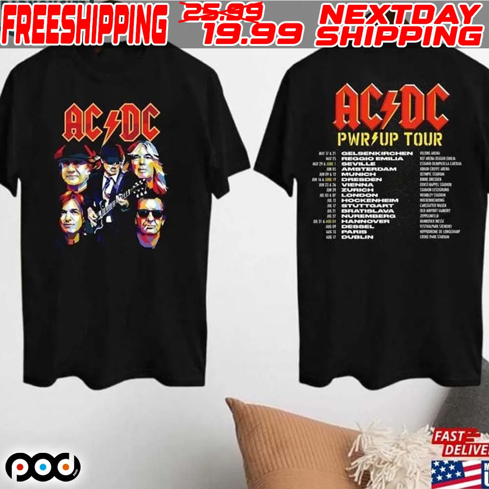Acdc Rock Tour 2024 Pwr Up World Tour Performance Schedule Shirt