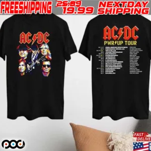 Acdc Rock Tour 2024 Pwr Up World Tour Performance Schedule Shirt