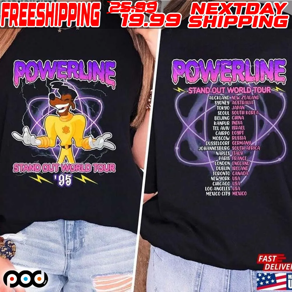 Disney Powerline Goofy Movie Stand Out World Tour 95 Shirt
