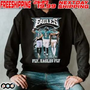 Fly Eagles Fly Aj Brown Jalen Hurts And Devonta Smith Signatures Shirt (2)