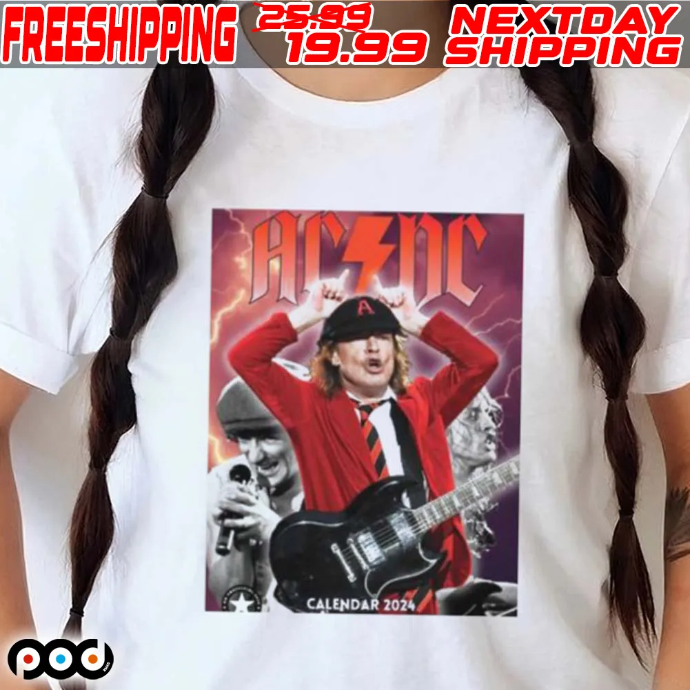 Official AC DC Tour Music Calendar 2024 shirt