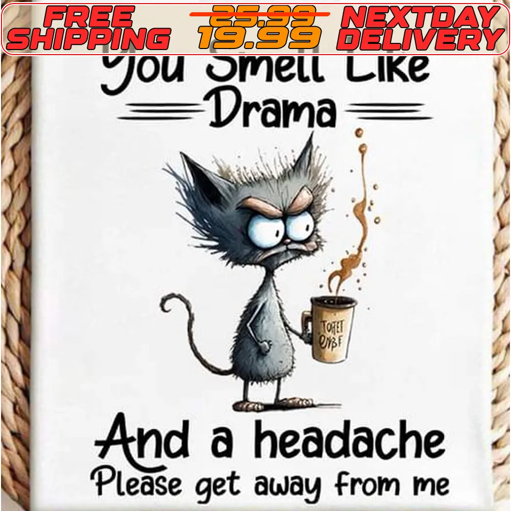 Cat You Smell Like Drama And A Headache Please Get Away From Me Shirt