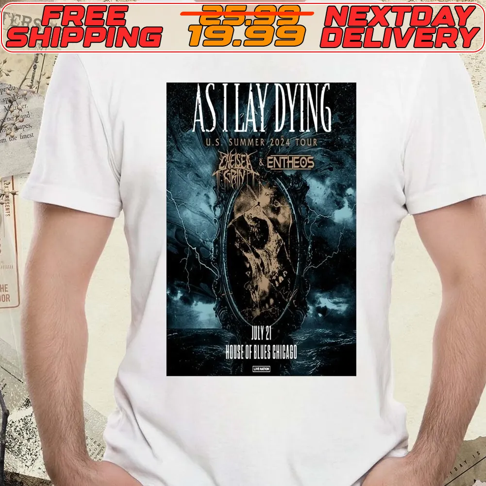 As I Lay Dying Jul 21 2024 House Of Blues Chicago Illinois Poster Shirt