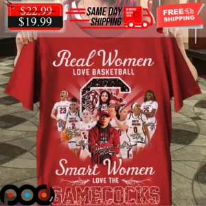 Real Women Love Basketball Smart Women Love The South Carolina Gamecocks Shirt