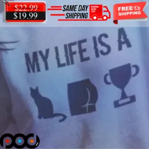 Cat And Boobs And Cup My Life Is Catastrophe Shirt