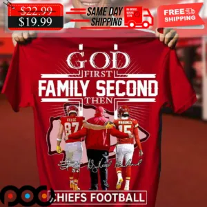 Kansas City God First Family Second Then Chiefs Football Shirt