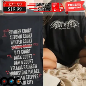 Bat Boys Prythian Tour Distressed Bookish Band ACOTAR Merch Reading Lovers Shirt