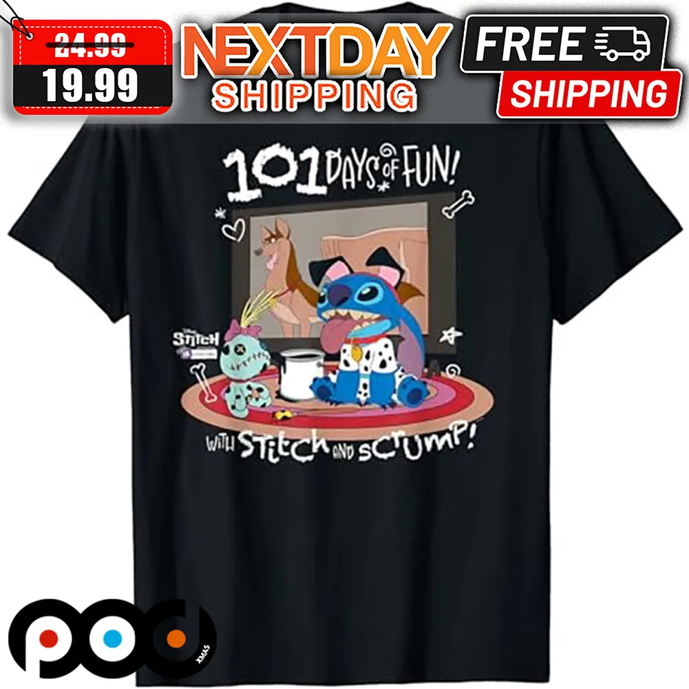 100 Days Of Fun Stitch in Costume 101 Dalmatians Fun And Scrump Disney Shirt