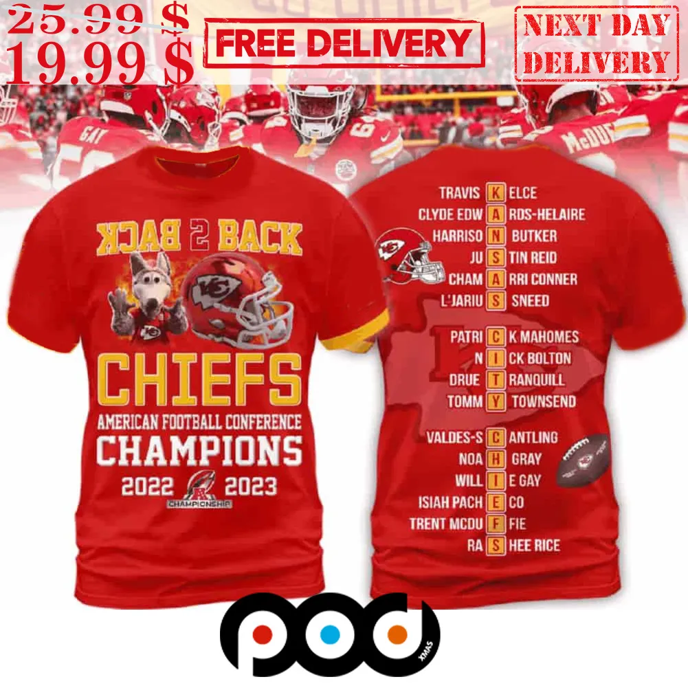 Back To Back Chiefs American Football Conference Champions 2023 2024 Shirt