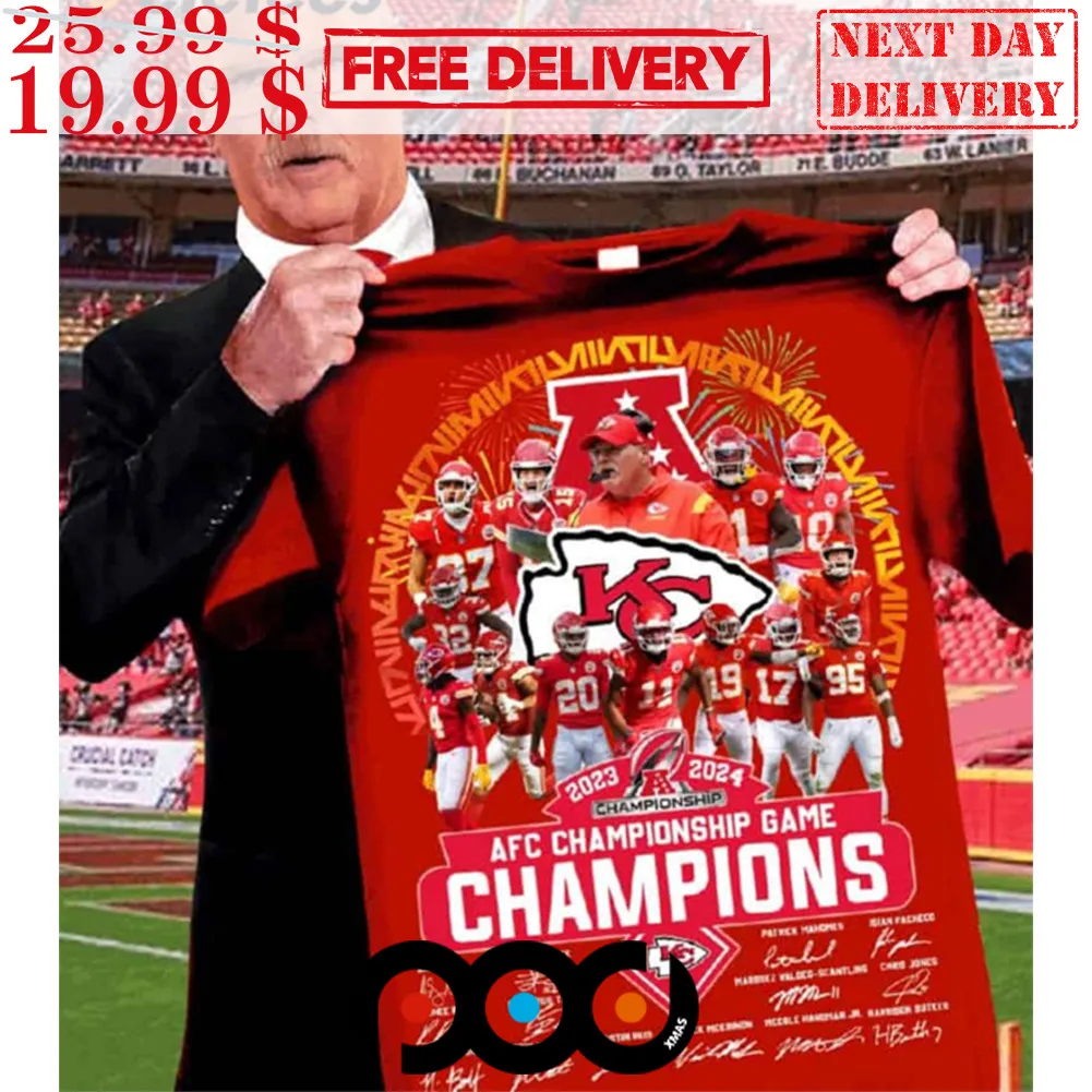 Chiefs 2023 2024 AFC Championship Game Champions Signature Shirt