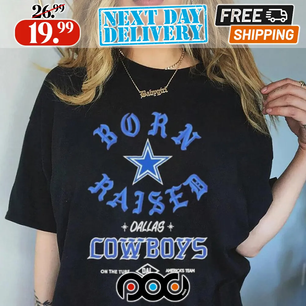 Born X Raised Cowboys Sign Painter Rocker Shirt
