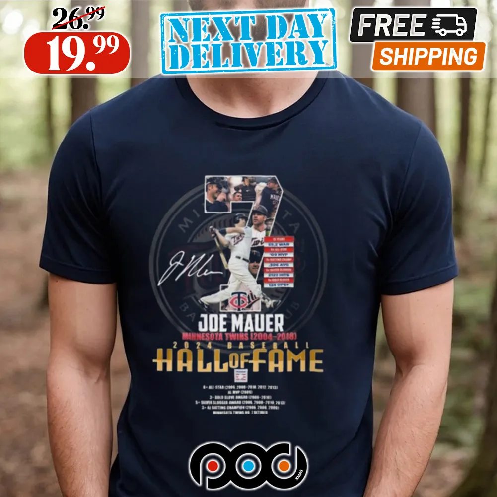 Joe Mauer Minnesota Twins 2004 – 2018 2024 Baseball Hall Of Fame Shirt