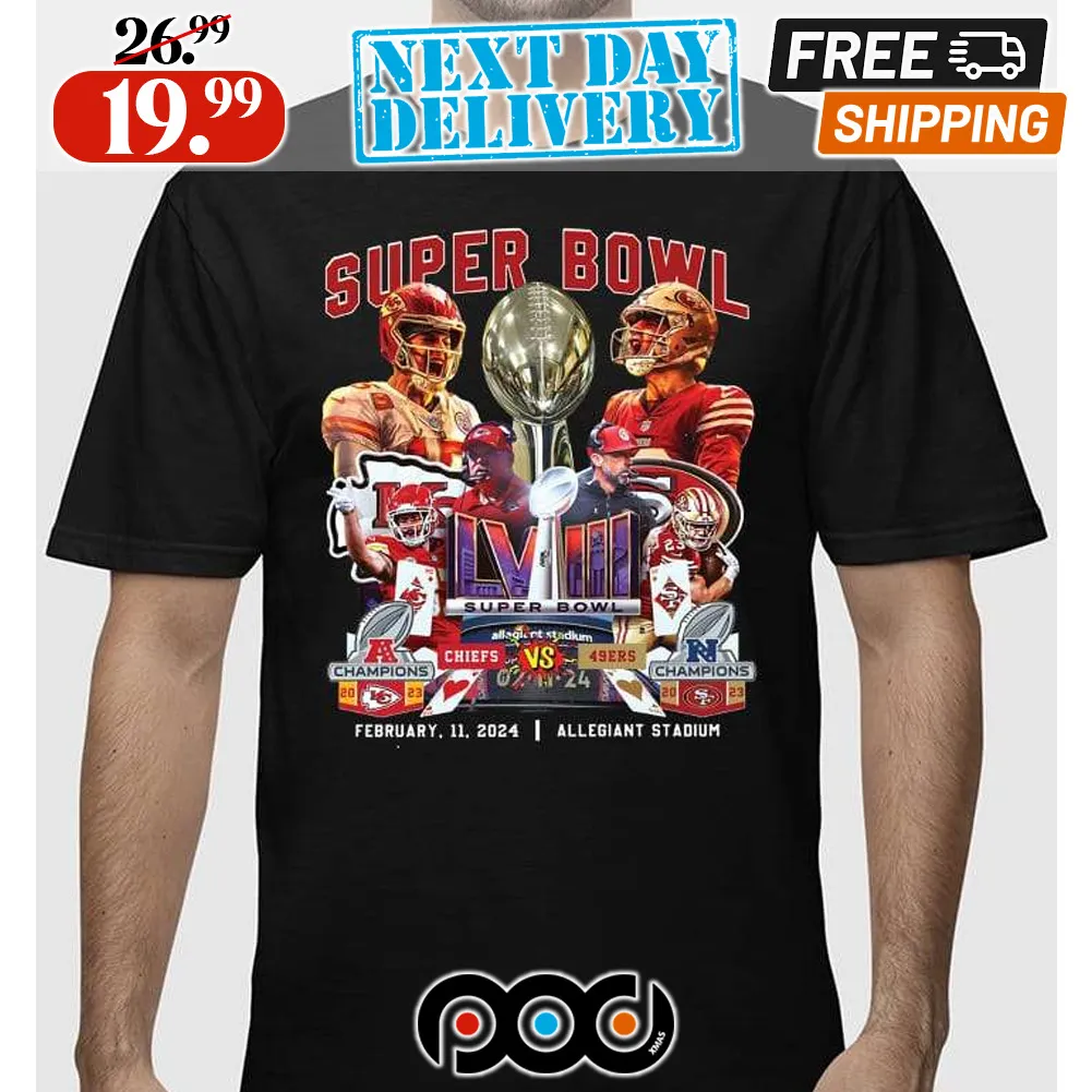 Kansas City Vs San Francisco Las Vegas Super Bowl LVIII KC Chiefs VS SF 49ers Shirt