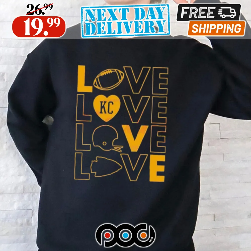 Love Kansas City Football Helmet 2024 KC Chiefs Shirt