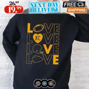 Love Kansas City Football Helmet 2024 KC Chiefs Shirt