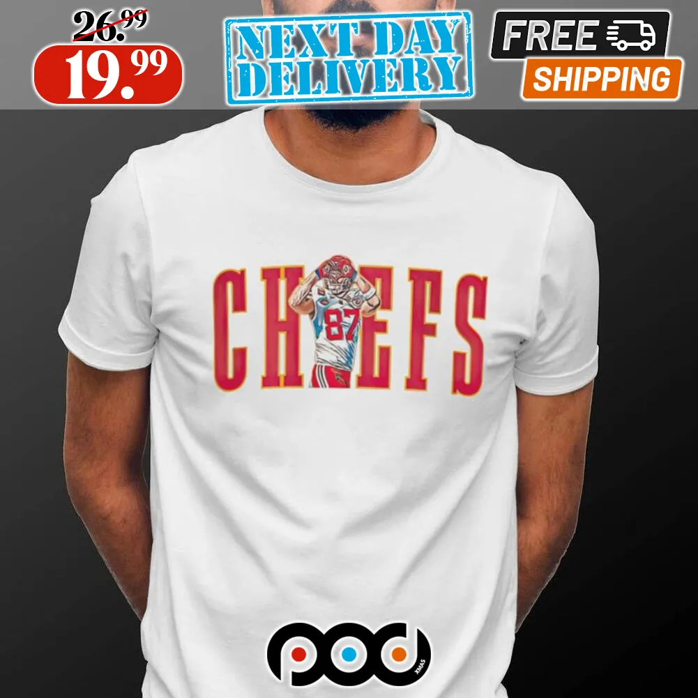 Travis Kelce 87 Hand Heart Kansas City Chiefs Football Shirt