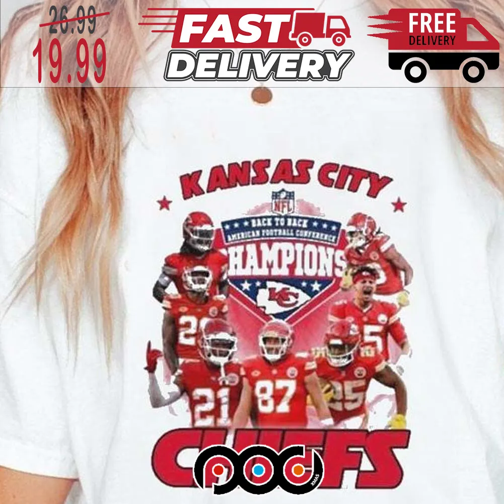 Kansas City Chiefs AFC Champions 2024 Back To Back NFL Shirt