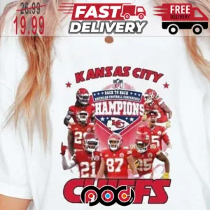 Kansas City Chiefs AFC Champions 2024 Back To Back NFL Shirt