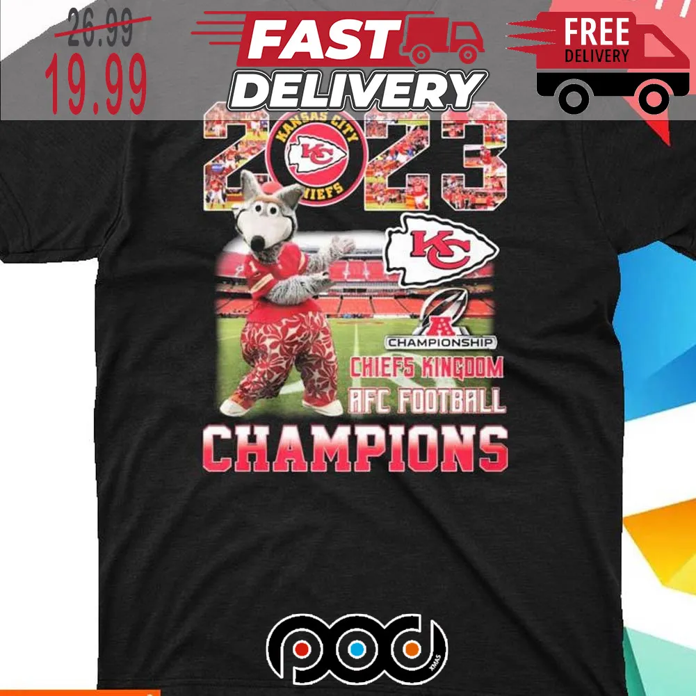 Kansas City Chiefs Mascot 2023 Chiefs Kingdom AFC Football Champions Super Bowl NFL Shirt