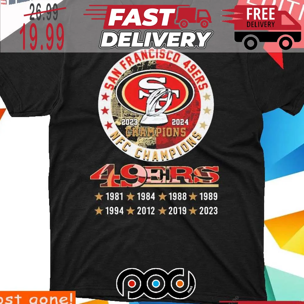 San Francisco 49ers 8 Time NFC Champions Super Bowl NFL Shirt