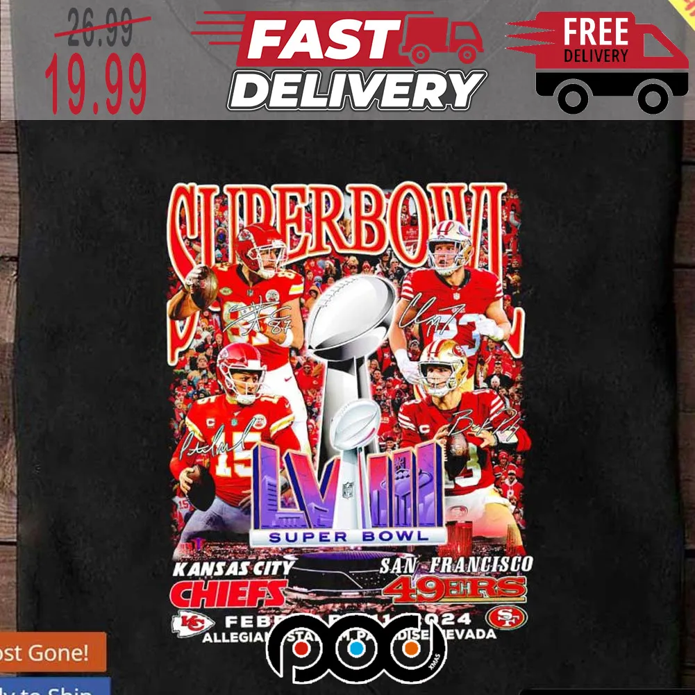 San Francisco 49ers And Kansas City Chiefs Super Bowl NFL 2024 At Las Vegas Shirts