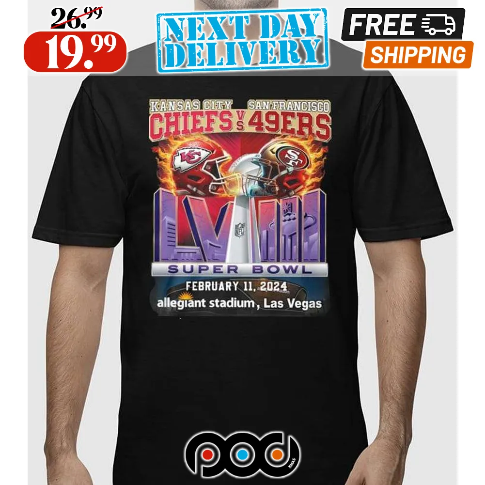 Chiefs Vs 49ers Super Bowl LVIII February 1 2024 Allegiant Stadium Las Vegas Shirt