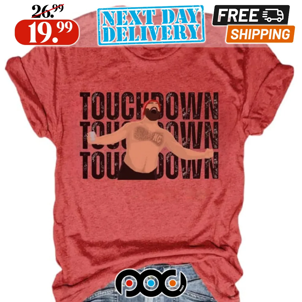 Jason Kelce Shirtless Kansas City Chiefs Touchdown Shirt
