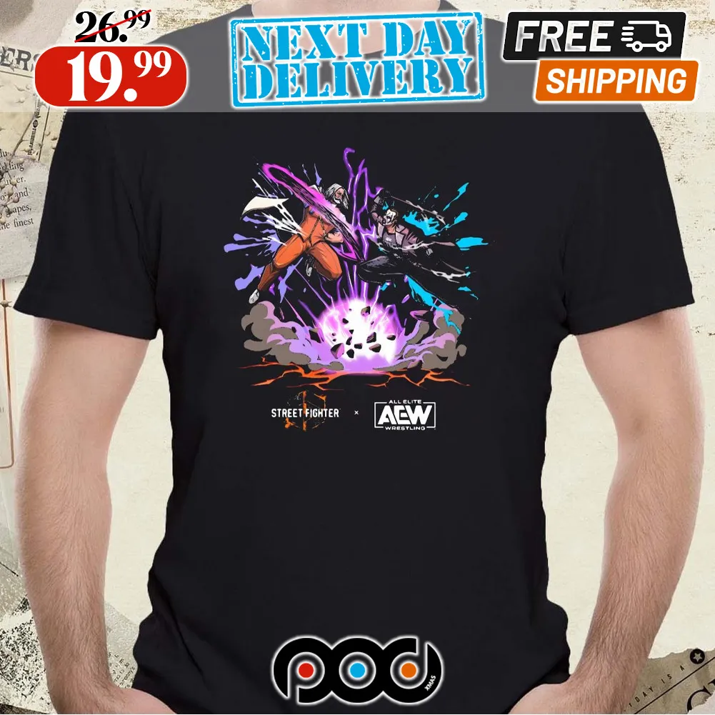 Sting Vs Jp Street Fighter 6 Series 2024 All Elite AEW Wrestling Shirt