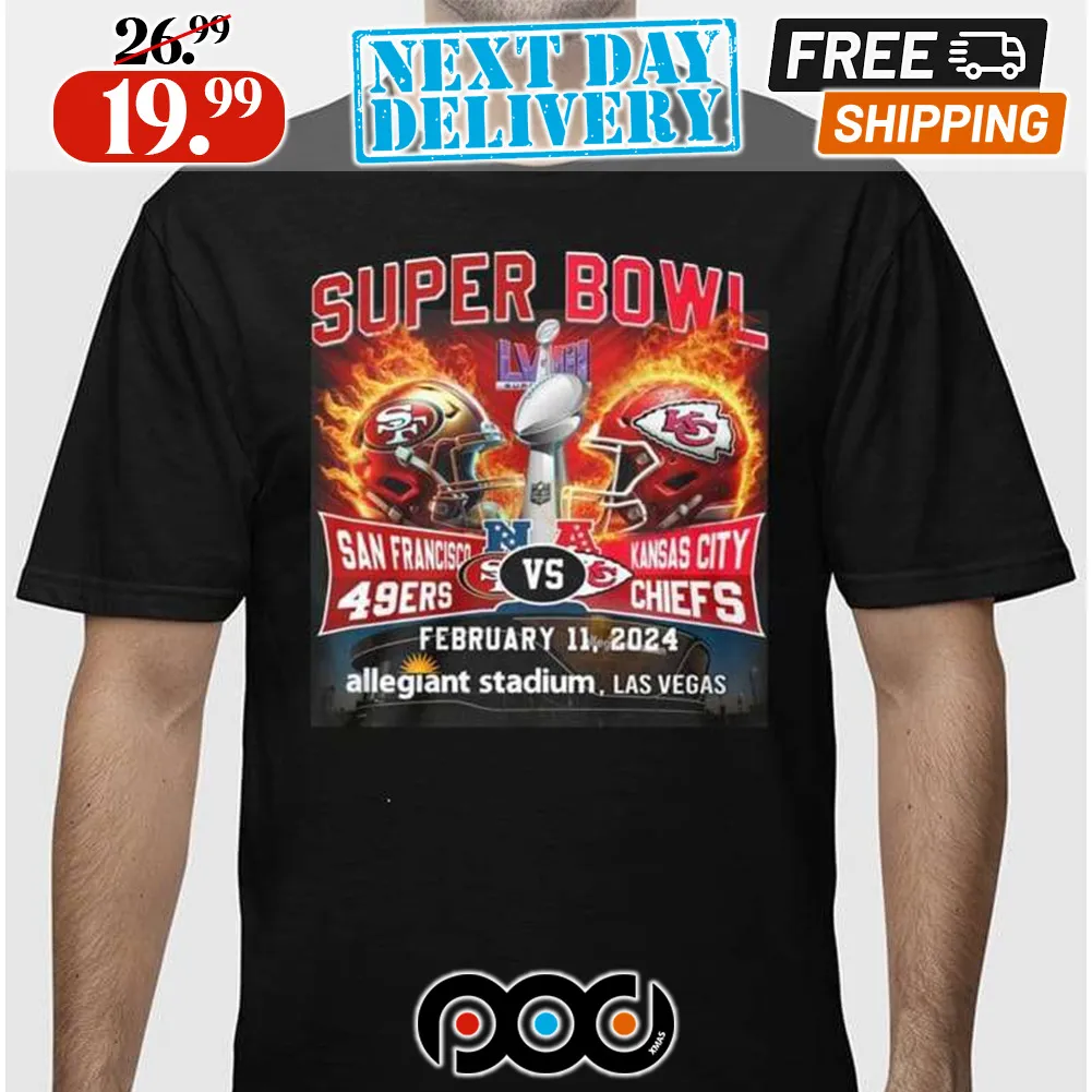Super Bowl LVIII 49ers Vs Chiefs February 2024 Allegiant Stadium Las Vegas Shirt