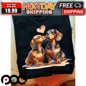 Couple Dachshund Kissing Valentine Shirt