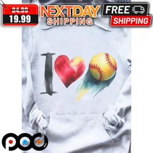 I Love Softball Valentine Shirt