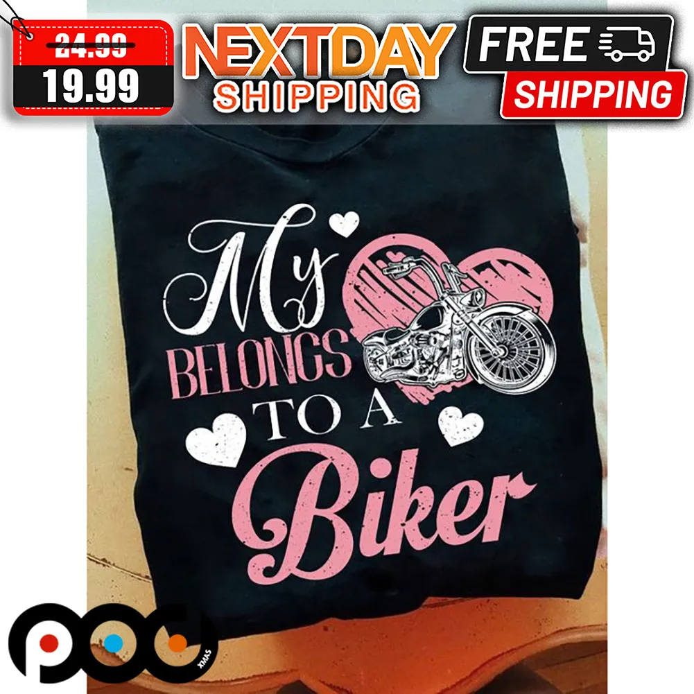 My Heart Belongs To A Biker Valentine Shirt
