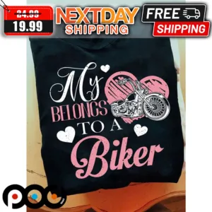 My Heart Belongs To A Biker Valentine Shirt