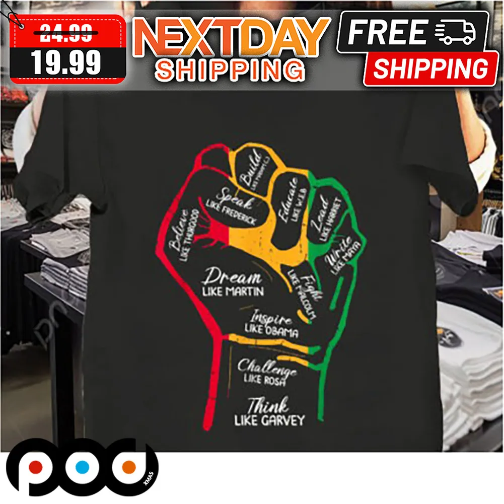 Women’s Black Leaders Power Fist Hand Black History Month BLM Shirt