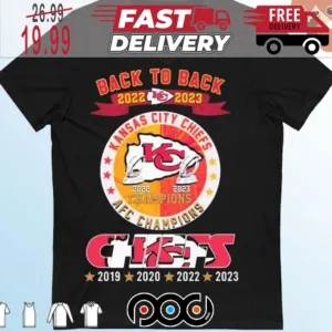 Back To Back 2022 2023 Kansas City Chiefs AFC Champions Chiefs Logo Super Bowl NFL Shirt