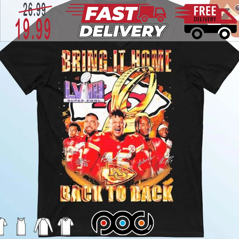 Kansas City Chiefs Bring It Home Back To Back Super Bowl NFL Signatures Shirt