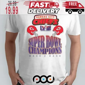 Kansas City Chiefs Super Bowl NFL Champions Back 2 Back Shirt