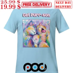 Cute Blue Cat Art Shirt