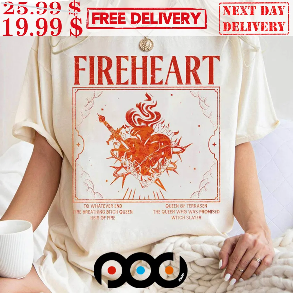 Fireheart Inspirational Funny Licensed Throne Of Glass Shirt